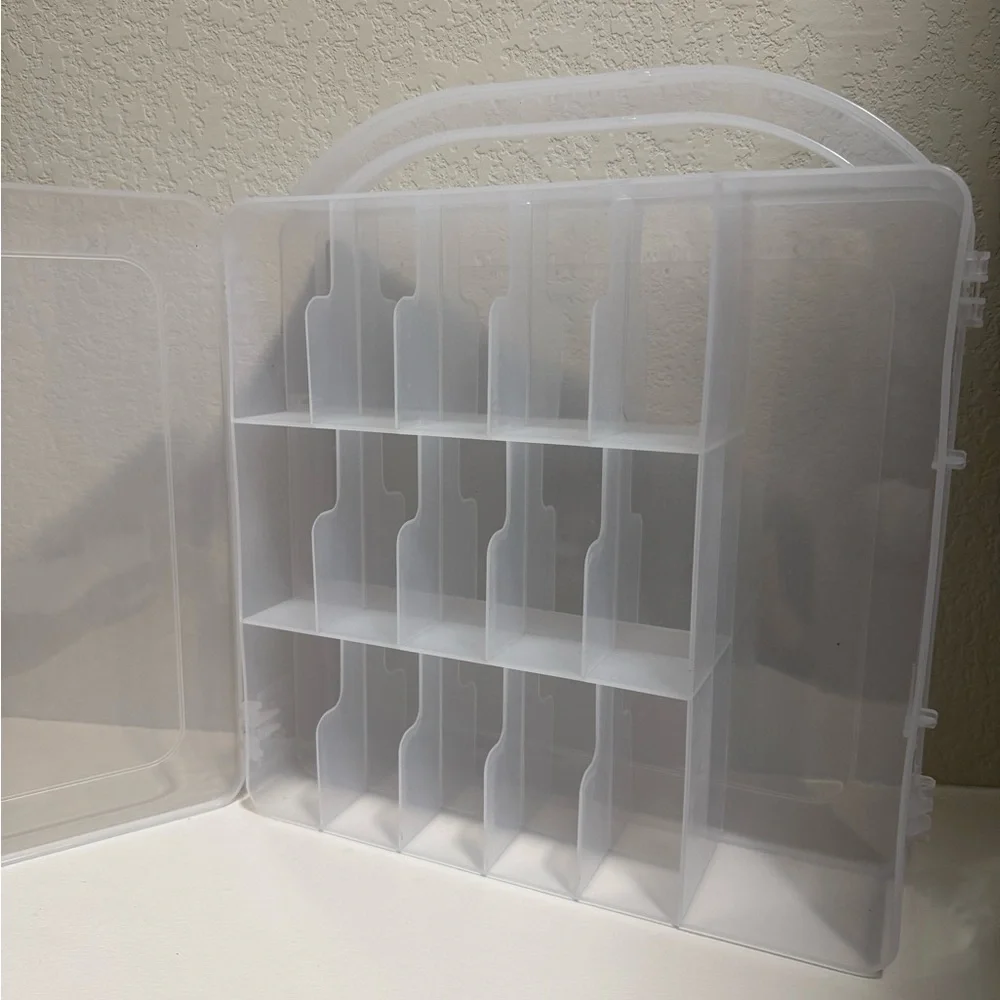 Nail Polish Holder Organizer with Lid and Handle for 30 Bottles - Clear